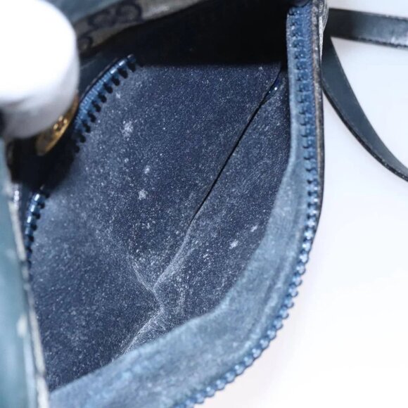 GUCCI GG Supreme Sherry Line Shoulder Bag PVC Leather Navy Red - Picture 12 of 15